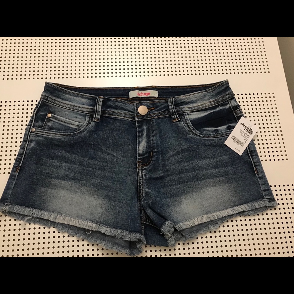 Refuge mid waist jean shorts